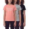 image:imageReebok 3 Pack Girls Cotton Short Sleeve Crew Neck TShirt  Kids Teens Tweens Youth Athletic Basketball Tee TopsSolid Black  Charcoal Heather  Solid Peach Bud
