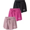 image:imageReebok 3 Pack Girls Dry Fit Flowy Butterfly Shorts Athletic Sports Active Gym Running Youth Teen Tween Summer 616Solid Black  Solid Fuchsia Fedora  Solid Fragrant Lilac