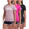 image:imageReebok 3 Pack Girls Dry Fit T Shirts Athletic Short Sleeve Sports Tops Active Tee Shirt for Kids Teens Tweens Sizes 616Solid Black  Solid Fuchsia Fedora  Solid Fragrant Lilac