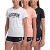 image:imageReebok 3 Pack Girls Dry Fit T Shirts Athletic Short Sleeve Sports Tops Active Tee Shirt for Kids Teens Tweens Sizes 616Solid Black  Solid Peach Bud  Solid Bright White