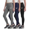 image:imageReebok 3 Pack Girls Leggings Athletic Dance Cheer Workout Pants for Kids Teens Tweens Youth Activewear Bottoms  Size 616Solid Black  Solid Navy Blazer  Solid Quiet Shade