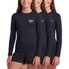 image:imageReebok 3 Pack Girls Long Sleeve Rashguard Swim Shirt UPF Sun Protection Rasghguard Swimsuit for Kids Teens TweensSolid Black  Solid Ultimate Grey  Solid Peach Bud