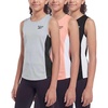 image:imageReebok 3 Pack Girls Mesh Tank Tops Athletic Active Sleeveless Racerback Sports Workout Running Dance Gym Tennis Summer CuteSolid Black  Solid Peach Bud  Solid Barely Blue