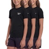 image:imageReebok 3 Pack Girls Short Sleeve Rashguard Swim Shirt UPF Sun Protection UV SPF Athletic Beach Pool Kids Teen Tween 616Solid Black  Solid Ultimate Grey  Solid Peach Bud