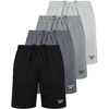 image:imageReebok 4 Pack Boys Athletic Mesh Shorts  Basketball Soccer Running Gym Sports Workout Shorts Kids Teens Youth 618Solid Black  Solid Quiet Shade  Solid Ultimate Grey  Solid Dawn Blue