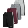 image:imageReebok 4 Pack Boys Athletic Mesh Shorts with Side Taping  Basketball Soccer Running Quick Dry Active Kids Teens YouthSolid Black  Solid Burgundy  Solid Ultimate Grey  Solid Dawn Blue