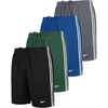 image:imageReebok 4 Pack Boys Athletic Mesh Shorts with Side Taping  Basketball Soccer Running Quick Dry Active Kids Teens YouthSolid Black  Solid Hunter Green  Solid Blue Iolite  Solid Quiet Shade