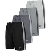 image:imageReebok 4 Pack Boys Athletic Mesh Shorts with Side Taping  Basketball Soccer Running Quick Dry Active Kids Teens YouthSolid Black  Solid Quiet Shade  Solid Ultimate Grey  Solid Dawn Blue
