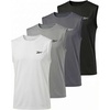 image:imageReebok 4 Pack Boys Dry Fit Active Tank Tops Athletic Sleeveless Muscle Gym Workout Shirts for Kids Teens Youth Size 6 to 18Solid Black  Solid Quiet Shade  Solid Ultimate Grey  Solid Bright White