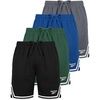 image:imageReebok 4 Pack Boys Mesh Shorts Athletic Basketball Soccer Baseball Running Sports Gym Quick Dry School Sizes 618Solid Black  Solid Hunter Green  Solid Blue Iolite  Solid Quiet Shade