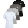 image:imageReebok 4 Pack Boys Short Sleeve Cotton Crew Neck T Shirt Athletic Sports Tee Tops Kids Teens YouthSolid Black  Charcoal Heather  Grey Heather  Solid Bright White