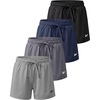 image:imageReebok 4 Pack Girls Dry Fit Athletic Shorts  Volleyball Basketball Soccer Running Sports Shorts Kids Teens Youth 616Solid Black  Solid Navy Blazer  Solid Ultimate Grey  Solid Fragrant Lilac