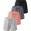 image:imageReebok 4 Pack Girls Dry Fit Athletic Shorts  Volleyball Basketball Soccer Running Sports Shorts Kids Teens Youth 616Solid Black  Solid Quiet Shade  Solid Peach Bud  Solid Barely Blue