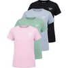 image:imageReebok 4 Pack Girls Dry Fit T Shirts Athletic Short Sleeve Sports Tops Active Tee Shirt for Kids Teens Tweens Sizes 616Solid Black  Solid Plein Air  Solid Birds Egg Green  Solid Festival Bloom