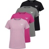 image:imageReebok 4 Pack Girls Dry Fit T Shirts Athletic Short Sleeve Sports Tops Active Tee Shirt for Kids Teens Tweens Sizes 616Solid Black  Solid Quiet Shade  Solid Fuchsia Fedora  Solid Fragrant Lilac