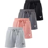 image:imageReebok 4 Pack Girls Mesh Shorts Athletic Soccer Basketball Volleyball Running Track Softball Sports Gym Workout School 616Solid Black  Solid Quiet Shade  Solid Peach Bud  Solid Barely Blue