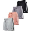 image:imageReebok 4Pack Girls Athletic Mesh Shorts with Side Taping  Volleyball Basketball Running Shorts Kids Tweens Teens YouthSolid Black  Solid Quiet Shade  Solid Peach Bud  Solid Barely Blue