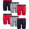 image:imageReebok Boys Underwear  6 Pack Performance Boys Boxer Briefs with Pouch  These Reebok boys boxer briefs are designed to keep active kids comfortable from school mornings to sports practice and everyRedLight GreyNavy