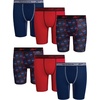 image:imageReebok Boys Underwear  6 Pack Performance Boys Boxer Briefs with Pouch  These Reebok boys boxer briefs are designed to keep active kids comfortable from school mornings to sports practice and everyBlue DepthsChinese RedBlack Print