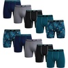 image:imageReebok Boys Underwear 10 Pack Performance MoistureWicking Boxer Briefs  Precise Youth Inseam Sizing Keeps Him Comfy Built for School Sports and Everyday PlayMaritime BlueTeal BlueBlackPool Blue PrintGrey