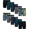 image:imageReebok Boys Underwear 10 Pack Performance MoistureWicking Boxer Briefs  Precise Youth Inseam Sizing Keeps Him Comfy Built for School Sports and Everyday PlayPrintsGreyTeal BluePool BlueBlack