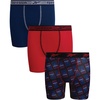 image:imageReebok Boys Underwear 3 Pack Performance MoistureWicking Boxer Briefs  Precise Youth Inseam Sizing Keeps Him Comfy Built for School Sports and Everyday PlayBlue DepthsChinese RedBlack Print