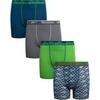 image:imageReebok Boys Underwear 4 Pack Performance MoistureWicking Boxer Briefs  Lightweight MoistureWicking Fabric Keeps Skin Dry Flexible StayPut Legs Prevent Riding Up During ActivityMonument PrintMedium GreyTeal BlueGreen Flash