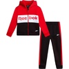 image:imageReebok Toddler Boys Fleece FullZip Hoodie amp Jogger Set for School amp Play  Cozy Soft Fabric Feel Ribbed Cuffs amp Elastic Waistband Stay Put Through Active Play Colorblock Style Pairs with SneakersBlackRed
