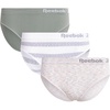 image:imageReebok Womens Bikini Underwear 3 Pack Soft Stretch Seamless Panties  Smooth Feel Stays Comfortable All Day Relaxed Waistband Sits Gently on the Hips Without Digging inNatural SpacedyeLily PadWhite Stripe