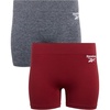 image:imageReebok Womens Boyshorts  2 Pack Seamless Stretch 4 Inseam Tagless  StayPut Design Moves with You Flexible 4Way Flexible Fabric Eliminates Lines and Everyday DiscomfortCharcoal MelangeRhubarb