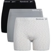 image:imageReebok Womens Boyshorts 3 Pack Long Leg Performance Underwear for Women  Wide Smooth Waistband Stays in Place Ribbed Flexible and Airy Mesh Options for Softness and BreathabilityGrayBlackNatural Spacedye