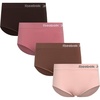 image:imageReebok Womens Briefs  4 Pack Soft Stretch Ribbed Knit High Waisted  Smooth Supportive Feel with Gentle HighRise Hold Breathable Textured Fabric Maintains Its Shape All DayLotusNutmetFoxgloveJava
