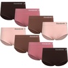 image:imageReebok Womens Briefs  8 Pack Soft Stretch Ribbed Knit High Waisted  Smooth Supportive Feel with Gentle HighRise Hold Breathable Textured Fabric Maintains Its Shape All DayLotusNutmetFoxgloveJava