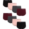 image:imageReebok Womens Briefs  8 Pack Soft Stretch Ribbed Knit High Waisted  Smooth Supportive Feel with Gentle HighRise Hold Breathable Textured Fabric Maintains Its Shape All DayWineBlackened PearlLotusBlack