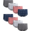 image:imageReebok Womens Briefs  8 Pack Stretch Comfort High Rise TagFree Seamless  Soft Flexible Feel Moves with Your Day Clean BarelyThere Fit Helps Reduce Visible Lines Under Fitted ClothesVintage Indigo JacquardGreyBlush PinkWhite Stripes