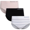 image:imageReebok Womens Briefs Underwear  3 Pack Soft Stretch Performance Tag Free Womens Underwear Seamless Brief PantiesWhiteLotusBlack