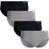 image:imageReebok Womens Hipster Panties  4 Pack Stretch Performance Bonded Seamless Panties for Women with Tag Free Relaxed WaistbandSharkskinBlack