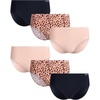 image:imageReebok Womens Hipster Panties 6 Pack Soft Stretch Bonded Seamless Underwear  Sleek Smoothedge Edges Create a Smooth Look Under Leggings and Denim Lightweight Stretch Moves with Every WorkoutLeopardRose DustBlack