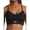 image:imageReebok Womens Id Train Tri Back Bra Slim Fit Lightweight Stretch Poly Motion Interlock Fabric MoistureWickingBlack  Id Train