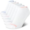 image:imageReebok Womens No Show Socks Moisture Wicking Cushioned Low Cut Socks 6 Pack  Stretch Performance Fabric Cushioned Heel and Toe Arch Support Comfort Seam Shoe Size 410White Logo