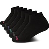 image:imageReebok Womens Quarter Socks 6 Pack Comfort Cushioned Athletic Socks  Moisturewicking Fabric Keeps Feet Dry Flexible Knit Hugs the Arch Plush Footbed Absorbs ShockBlack