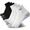 image:imageReebok Womens Quarter Socks 6 Pack Comfort Cushioned Athletic Socks  Moisturewicking Fabric Keeps Feet Dry Flexible Knit Hugs the Arch Plush Footbed Absorbs ShockBlackWhite