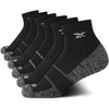 image:imageReebok Womens Quarter Socks 6 Pack Comfort Cushioned Athletic Socks  Moisturewicking Fabric Keeps Feet Dry Flexible Knit Hugs the Arch Plush Footbed Absorbs ShockBlackGrey