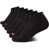 image:imageReebok Womens Quarter Socks 6 Pack Comfort Cushioned Athletic Socks  Moisturewicking Fabric Keeps Feet Dry Flexible Knit Hugs the Arch Plush Footbed Absorbs ShockBlack Logo