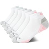 image:imageReebok Womens Quarter Socks 6 Pack Comfort Cushioned Athletic Socks  Moisturewicking Fabric Keeps Feet Dry Flexible Knit Hugs the Arch Plush Footbed Absorbs ShockWhiteGrey Logo