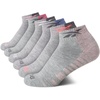 image:imageReebok Womens Quarter Socks Moisture Wicking Cushioned Ankle Socks 6 Pack  Stretch Performance Fabric Cushioned Heel amp Toe Secure Arch Support Quarter Cut Shoe Size 410Grey Pattern