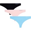 image:imageReebok Womens Thong Underwear 3 Pack Soft Stretch Thong Underwear TagFree  Breathable Flexible Comfort with an Invisible Finish Helps Eliminate Visible Lines Under Fitted ClothingBlueLotBlack