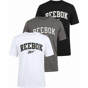 image:imageReebok 3 Pack Boys Cotton Short Sleeve Crew Neck Shirts Kids Teens Youth Athletic Running Basketball TShirts Tee 618Solid Black  Charcoal Heather  Solid Bright White