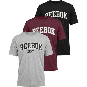 image:imageReebok 3 Pack Boys Cotton Short Sleeve Crew Neck Shirts Kids Teens Youth Athletic Running Basketball TShirts Tee 618Solid Black  Solid Burgundy  Grey Heather