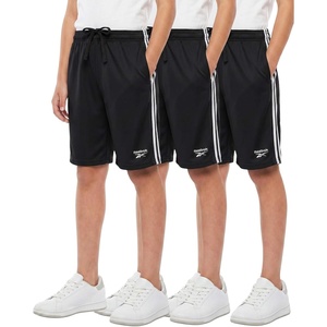 image:imageReebok 3 Pack Boys Dry Fit Athletic Shorts wSide Taping  Active Quick Dry Running Basketball Soccer Short for Kids TeensSolid Black  Solid Black  Solid Black